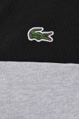 Бавовняна кофта Lacoste чоловіча колір чорний з капюшоном меланж