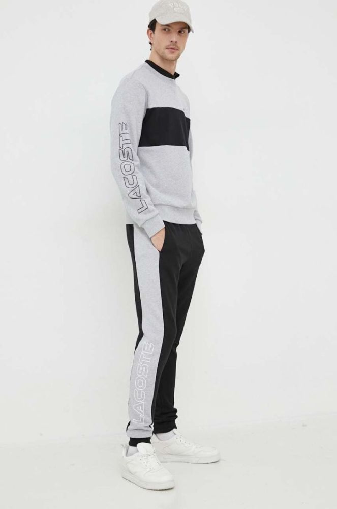 Бавовняна кофта Lacoste чоловіча колір сірий візерунок (3537447) фото 2