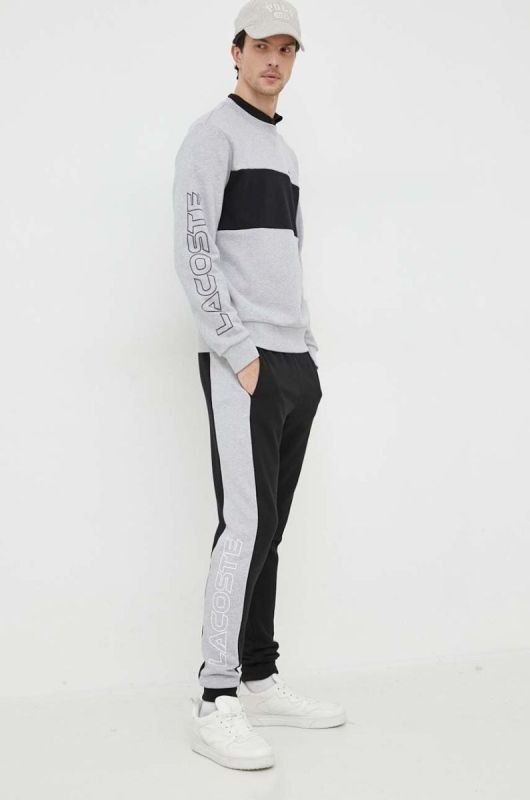 Бавовняна кофта Lacoste чоловіча колір сірий візерунок (3537447) фото 2