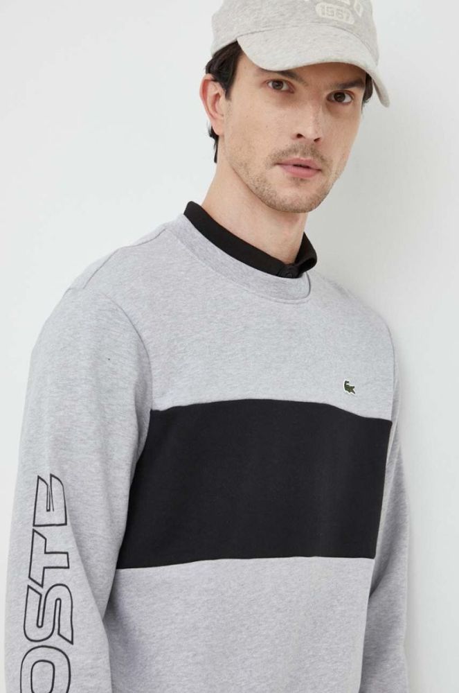Бавовняна кофта Lacoste чоловіча колір сірий візерунок (3537447) фото 4