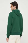 Бавовняна кофта Lacoste чоловіча колір зелений з капюшоном з принтом (3537452)