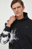 Кофта PLEIN SPORT чоловіча колір чорний з капюшоном з принтом (3374709)