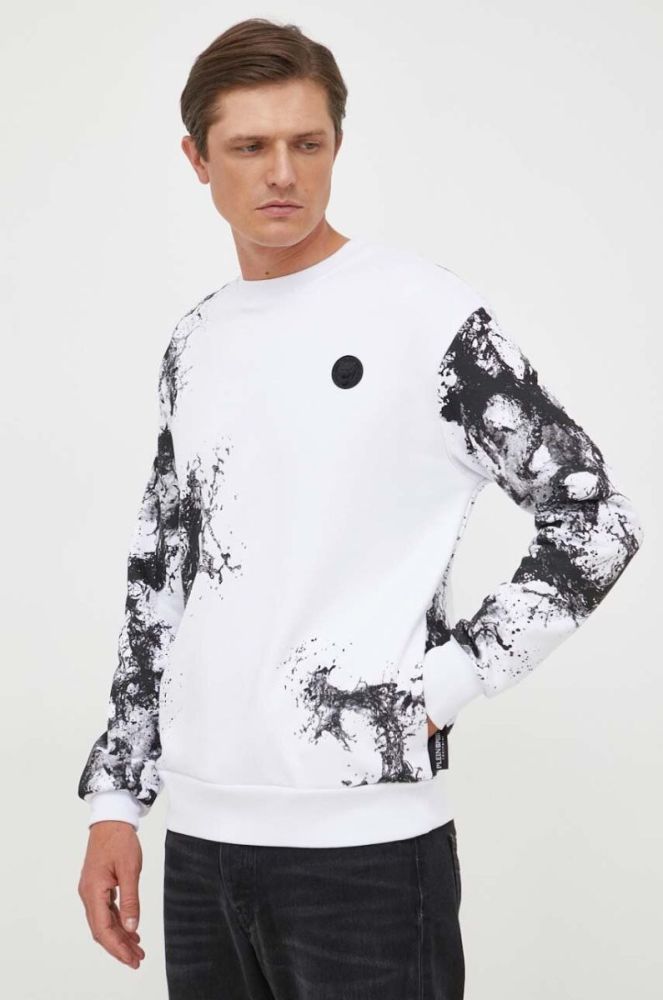 Кофта PLEIN SPORT чоловіча колір білий з принтом фото 4