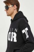 Кофта PLEIN SPORT чоловіча колір чорний з капюшоном з принтом (3577407)