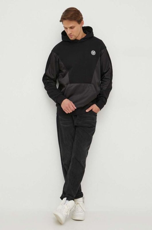 Кофта PLEIN SPORT чоловіча колір чорний з капюшоном з принтом (3577421) фото 2