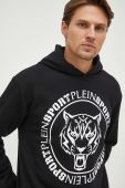 Кофта PLEIN SPORT чоловіча колір чорний з капюшоном з принтом (3577426)
