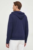 Бавовняна кофта Polo Ralph Lauren чоловіча колір синій з капюшоном однотонна
