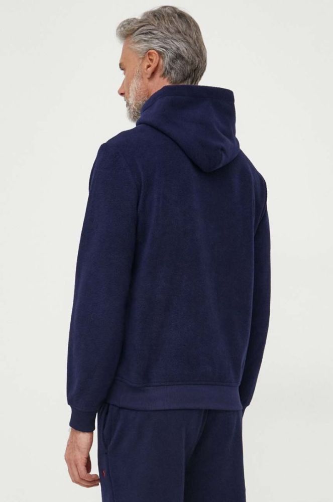 Кофта лаунж Polo Ralph Lauren колір синій з капюшоном однотонна фото 3