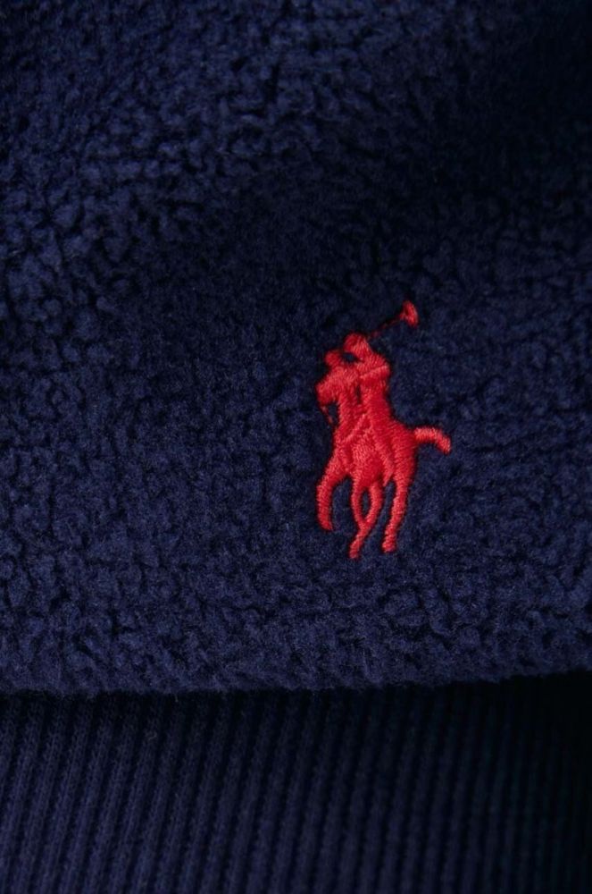 Кофта лаунж Polo Ralph Lauren колір синій з капюшоном однотонна фото 6