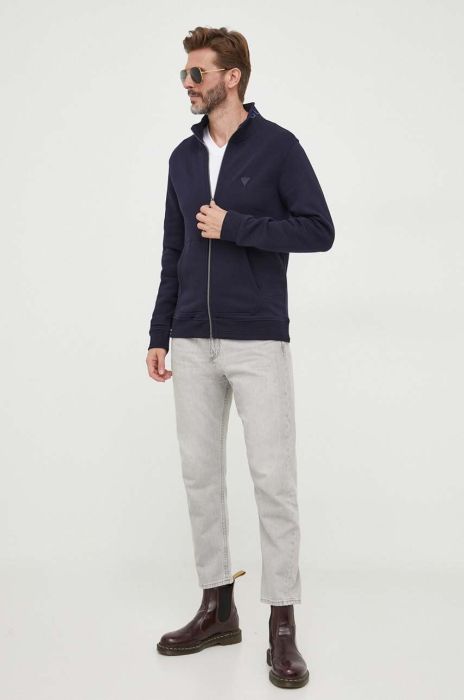Кофта Guess чоловіча колір синій однотонна (3597495)