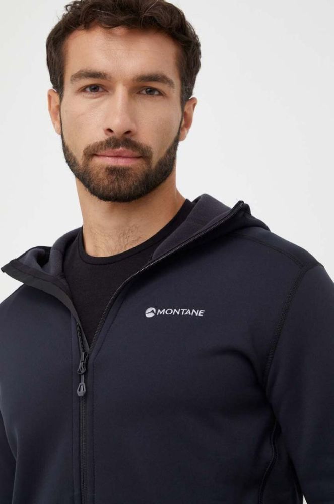 Спортивна кофта Montane Fury колір чорний з капюшоном однотонна фото 4