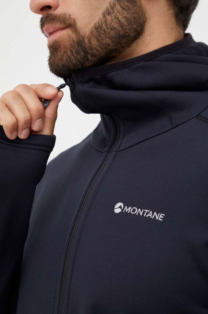 Спортивна кофта Montane Fury колір чорний з капюшоном однотонна фото 5