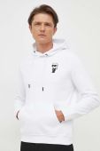 Кофта Karl Lagerfeld чоловіча колір білий з капюшоном однотонна