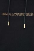 Кофта Karl Lagerfeld чоловіча колір чорний з капюшоном з аплікацією (3465983)
