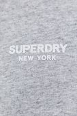 Кофта Superdry чоловіча колір сірий з капюшоном з принтом (3675636)