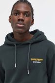 Кофта Superdry чоловіча колір зелений з капюшоном з принтом (3678470)