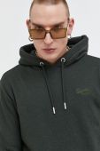 Кофта Superdry чоловіча колір зелений з капюшоном однотонна (3675640)