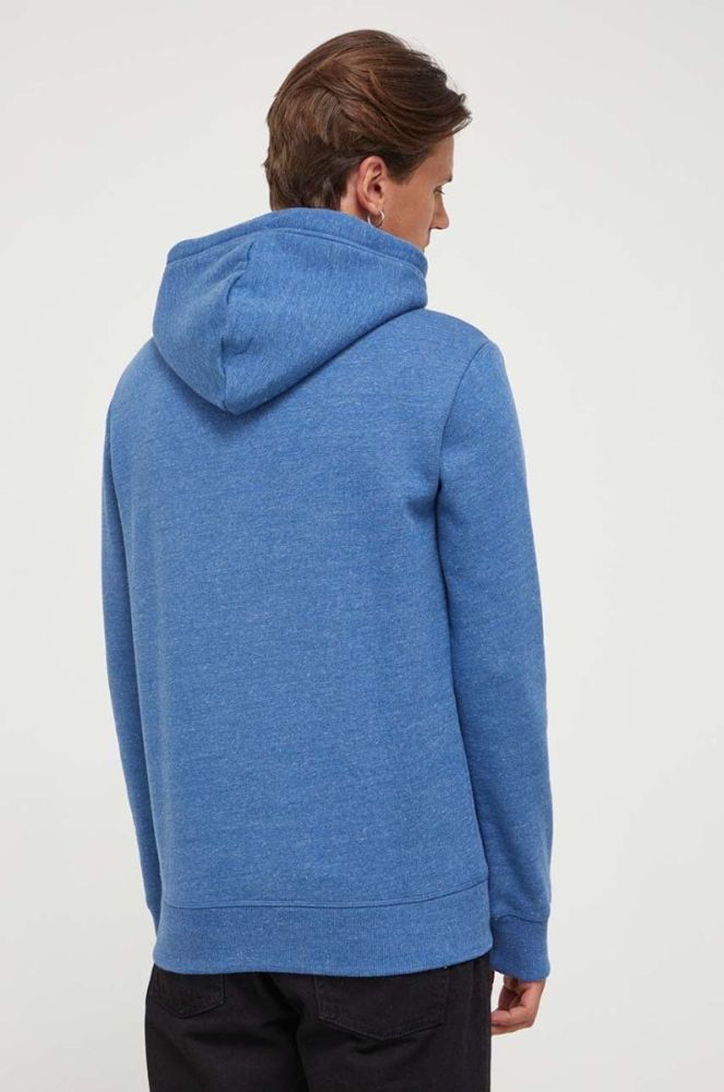 Кофта Superdry чоловіча з капюшоном однотонна колір блакитний (3461910) фото 3