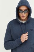 Кофта Superdry чоловіча колір синій з капюшоном однотонна (3450137)