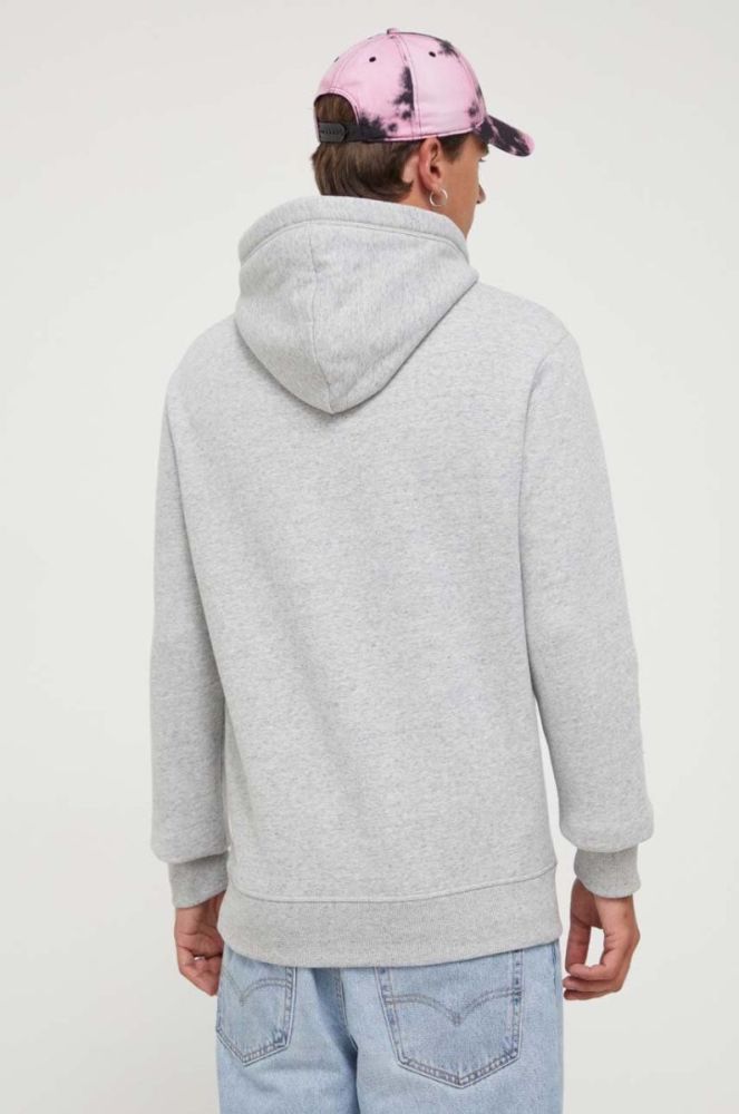 Кофта Superdry чоловіча колір сірий з капюшоном меланж (3458309) фото 3