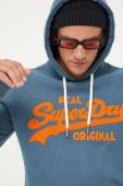 Кофта Superdry чоловіча з капюшоном з аплікацією колір блакитний (3458318)