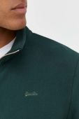 Кофта Superdry чоловіча колір зелений однотонна (3574363)