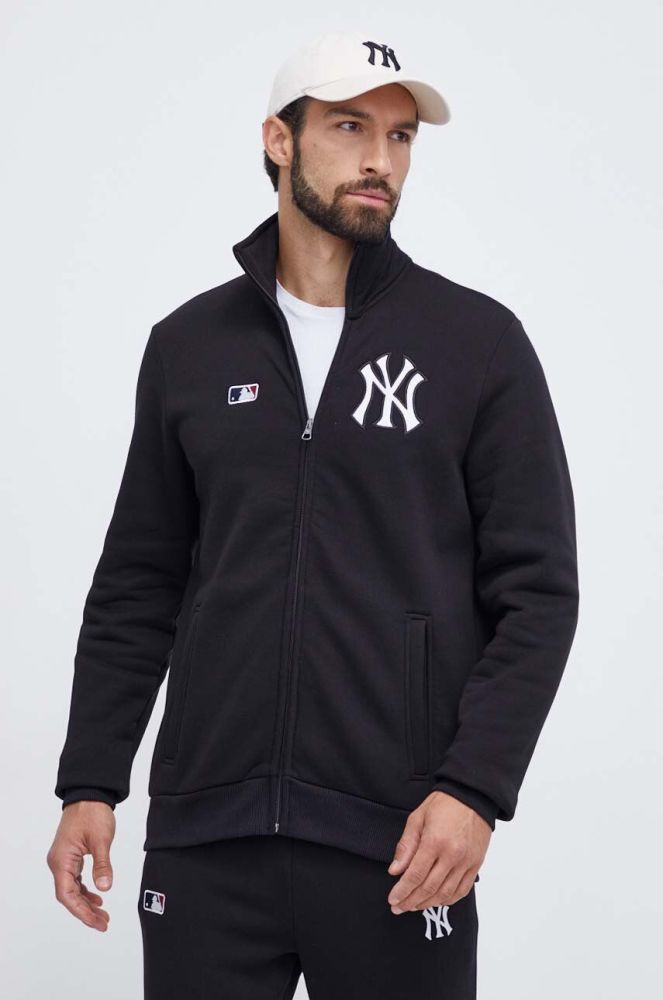 Кофта 47brand MLB New York Yankees чоловіча колір чорний з аплікацією