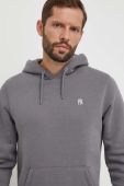 Кофта 47brand MLB New York Yankees чоловіча колір сірий з капюшоном однотонна