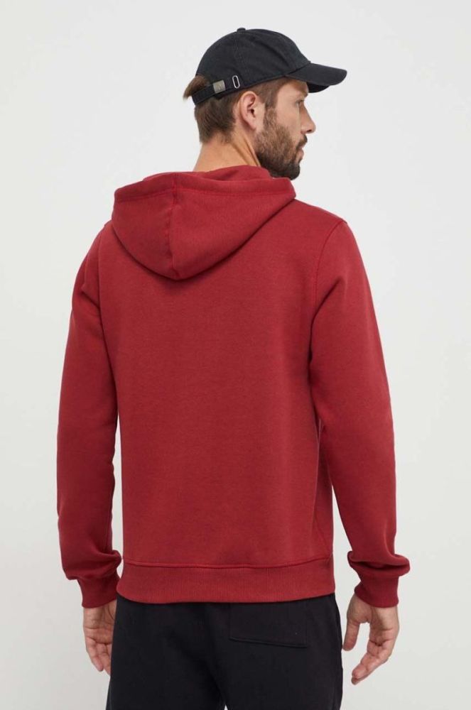 Кофта 47brand MLB Boston Red Sox чоловіча колір червоний з капюшоном однотонна фото 3