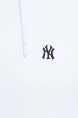 Кофта 47brand MLB New York Yankees чоловіча колір білий з капюшоном з аплікацією
