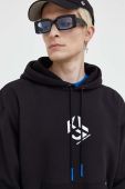 Кофта Karl Lagerfeld Jeans чоловіча колір чорний з капюшоном з принтом (3489075)