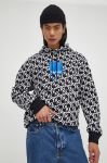 Кофта Karl Lagerfeld Jeans чоловіча колір чорний з капюшоном візерунок