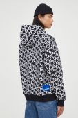 Кофта Karl Lagerfeld Jeans чоловіча колір чорний з капюшоном візерунок