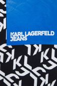 Кофта Karl Lagerfeld Jeans чоловіча колір чорний з капюшоном візерунок