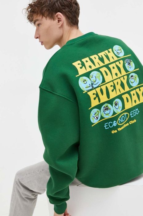 Кофта On Vacation чоловіча колір зелений з принтом