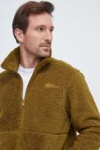 Флісова кофта Jack Wolfskin колір зелений однотонна