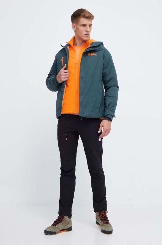 Спортивна кофта Jack Wolfskin Baiselberg колір помаранчевий однотонна фото 2