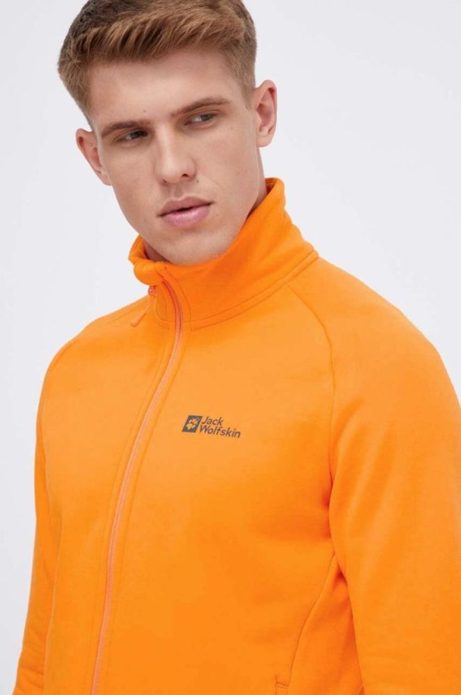 Спортивна кофта Jack Wolfskin Baiselberg колір помаранчевий однотонна фото 4