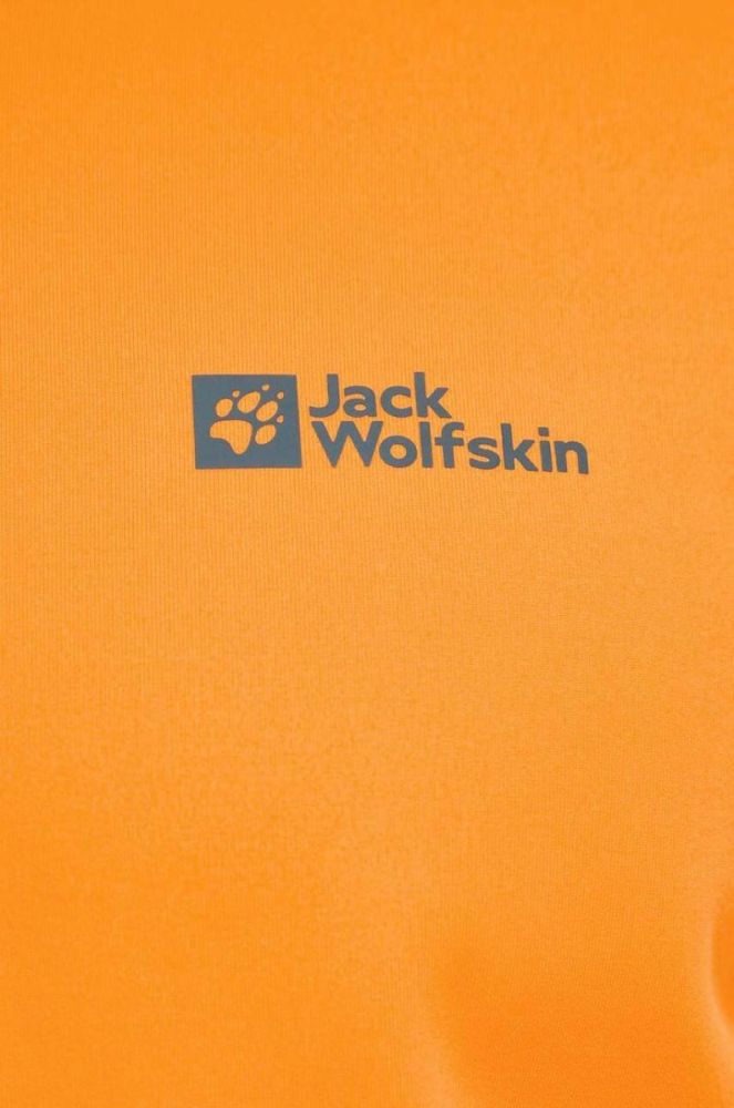 Спортивна кофта Jack Wolfskin Baiselberg колір помаранчевий однотонна фото 5