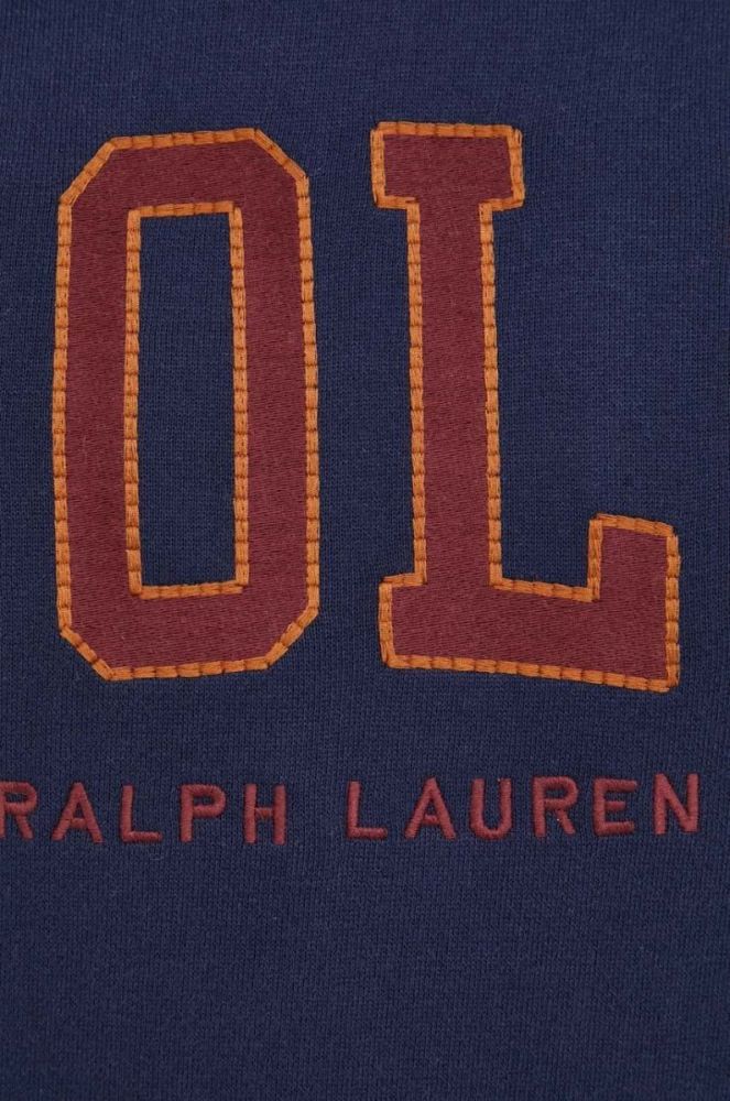 Кофта Polo Ralph Lauren чоловіча колір синій з капюшоном з аплікацією (3428006) фото 6