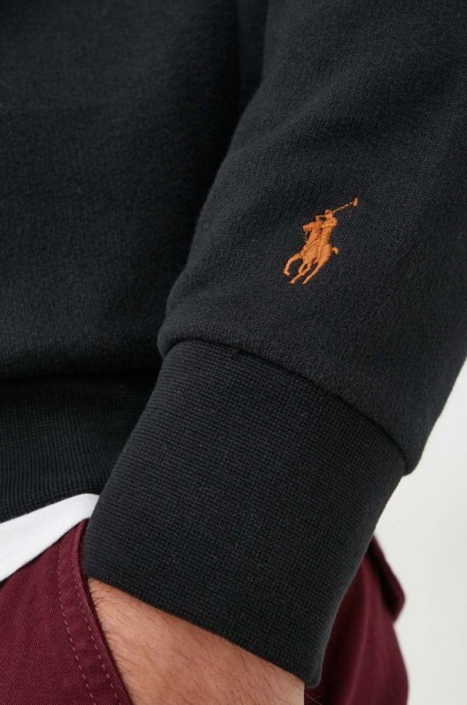 Кофта Polo Ralph Lauren чоловіча колір чорний з капюшоном з аплікацією (3428001) фото 6