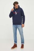 Кофта Polo Ralph Lauren чоловіча колір синій з капюшоном з аплікацією (3523068)