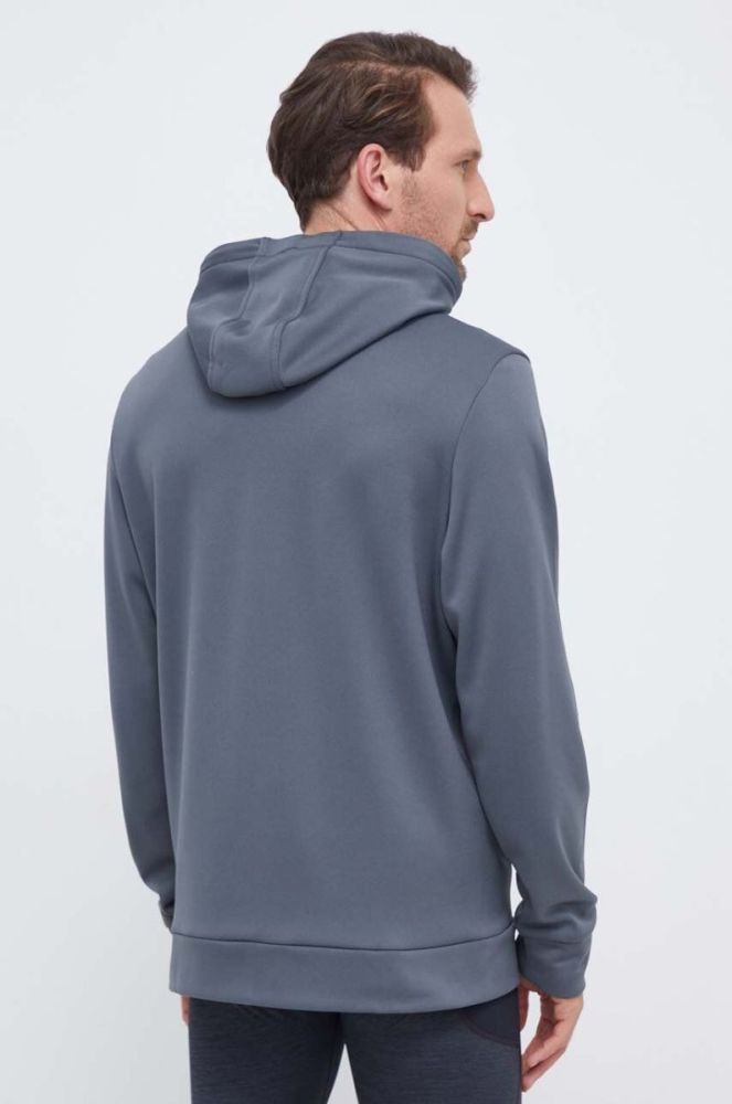 Тренувальна кофта Under Armour колір сірий з капюшоном з принтом фото 3