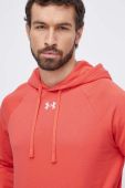 Кофта Under Armour чоловіча колір помаранчевий з капюшоном однотонна