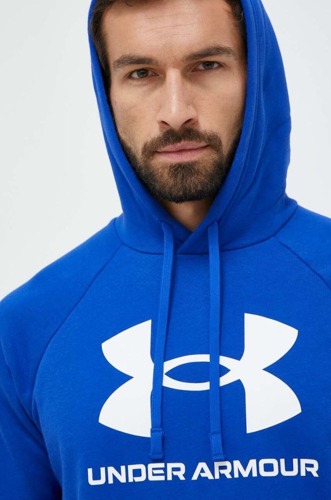 Кофта Under Armour чоловіча з капюшоном з принтом колір блакитний