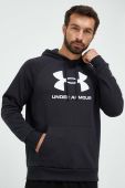 Кофта Under Armour чоловіча колір чорний з капюшоном з принтом (3532982)