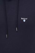 Бавовняна кофта Barbour чоловіча колір синій з капюшоном однотонна