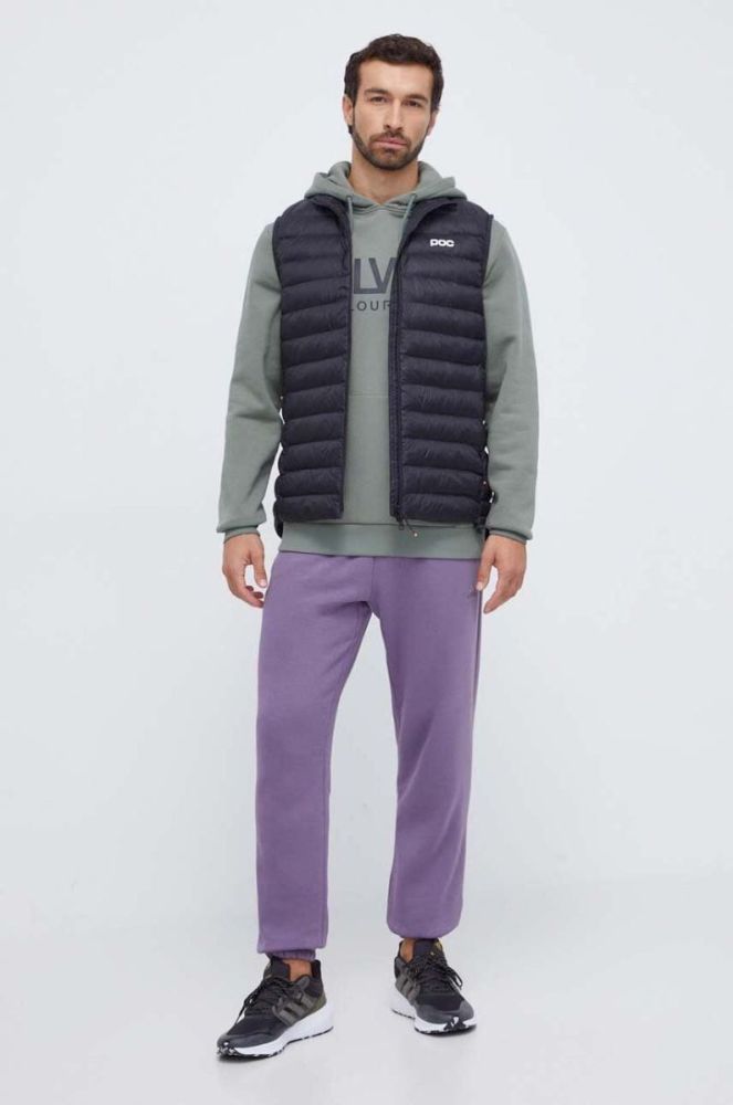 Кофта Colourwear чоловіча колір зелений з капюшоном з принтом фото 2
