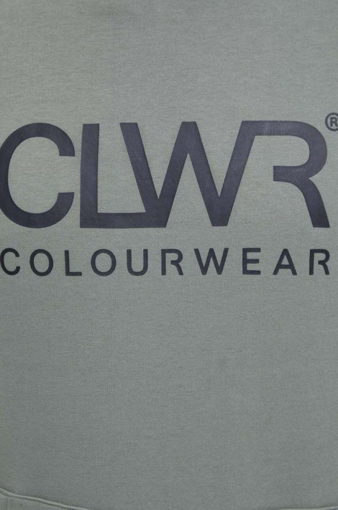 Кофта Colourwear чоловіча колір зелений з капюшоном з принтом фото 5