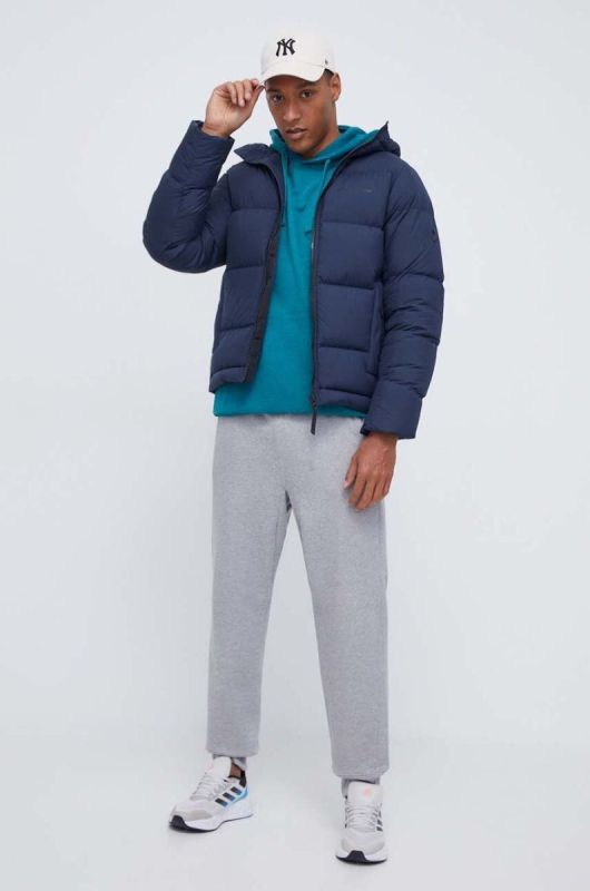 Бавовняна кофта Colourwear чоловіча колір зелений з капюшоном однотонна фото 2